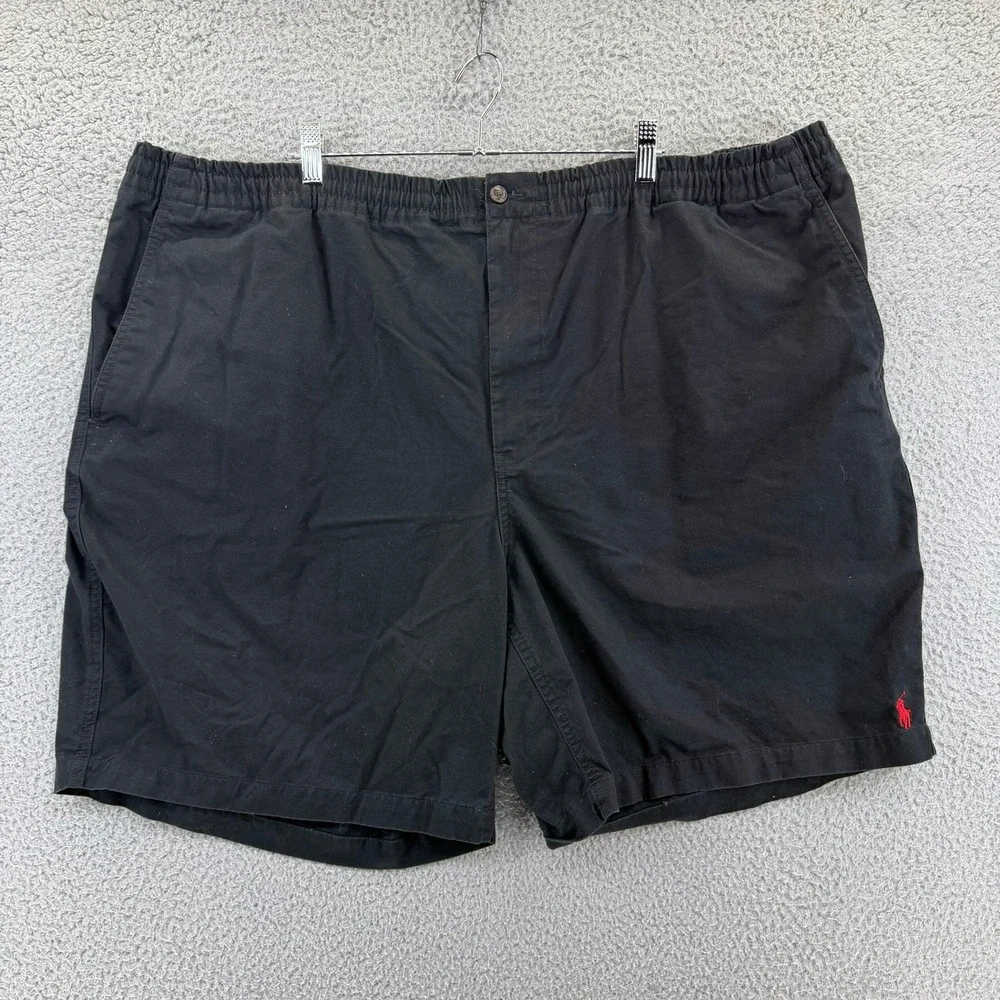 Polo Ralph Lauren Mens Black Stretch Classic Fit Elastic Waist Shorts Size 4XB